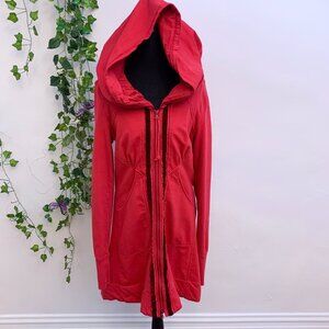 Prairie Underground Red Cloak Jacket with Velvet Accents
